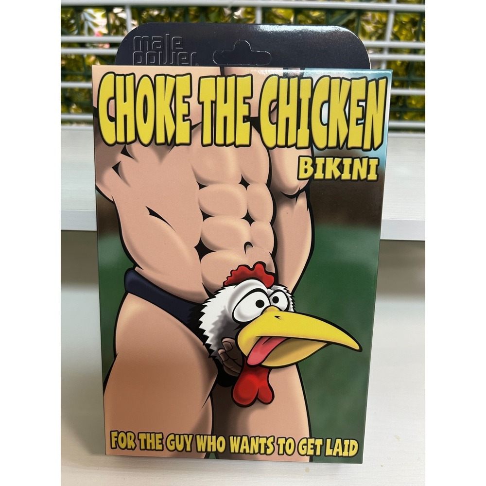 Choke the Chicken NOVELTY Men's Bikini GAG GIFT ONE SIZE NIB